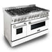 ZLINE 48" Dual Fuel Range in Stainless Steel with White Matte Doors, RA-WM-48 ZLINE