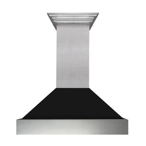 ZLINE 48" Ducted Wall Mount Range Hood in DuraSnow® Stainless Steel with Black Matte Shell, 8654BLM-48 ZLINE