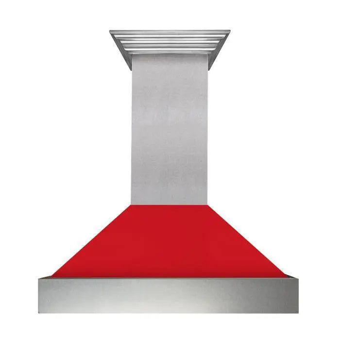 ZLINE 48" Ducted Wall Mount Range Hood in DuraSnow® Stainless Steel with Red Matte Shell, 8654RM-48 ZLINE Dreamwood Living