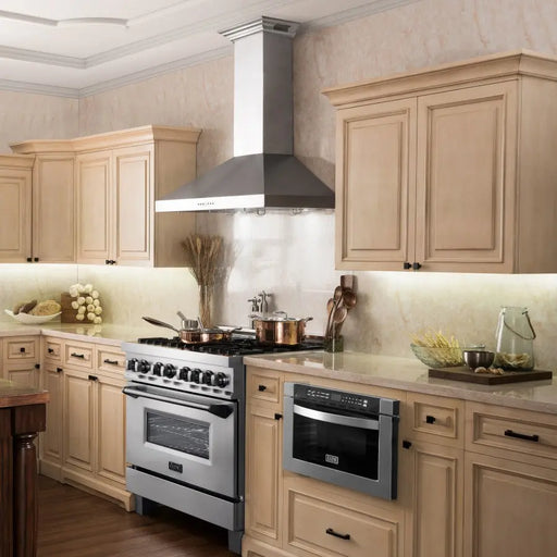 ZLINE 48" Ducted Wall Mount Range hood in Stainless Steel with Built-in CrownSound® Bluetooth Speakers, KL3CRN-BT-48 ZLINE