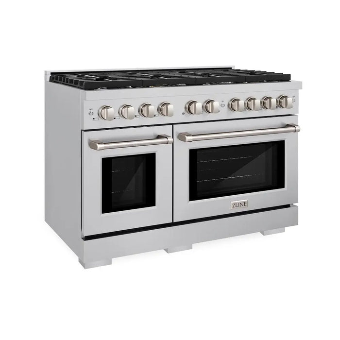 ZLINE 48” Professional Double Oven All Gas Range with 8 Burners in Stainless Steel, SGR48 ZLINE