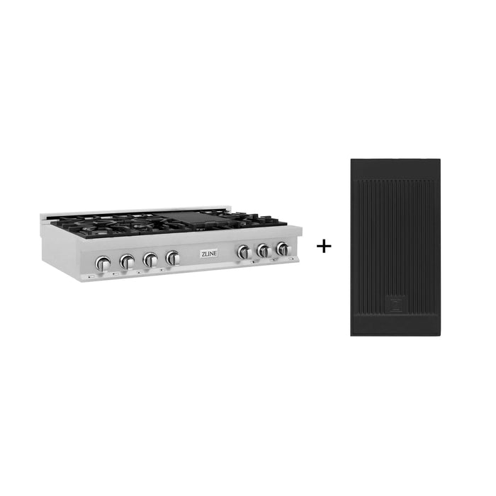 ZLINE 48" Rangetop in DuraSnow® Stainless Steel with 7 Gas Brass Burners And Griddle, RTS-GR-48 ZLINE Dreamwood Living