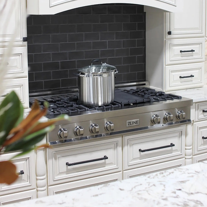 ZLINE 48" Rangetop in Stainless Steel with 7 Gas Burnes and Griddle, RT-GR-48 ZLINE Dreamwood Living