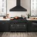ZLINE 48" Wall Mount Range Hood in Black Stainless Steel with Black Stainless Steel Handle, BS655-48-BS ZLINE