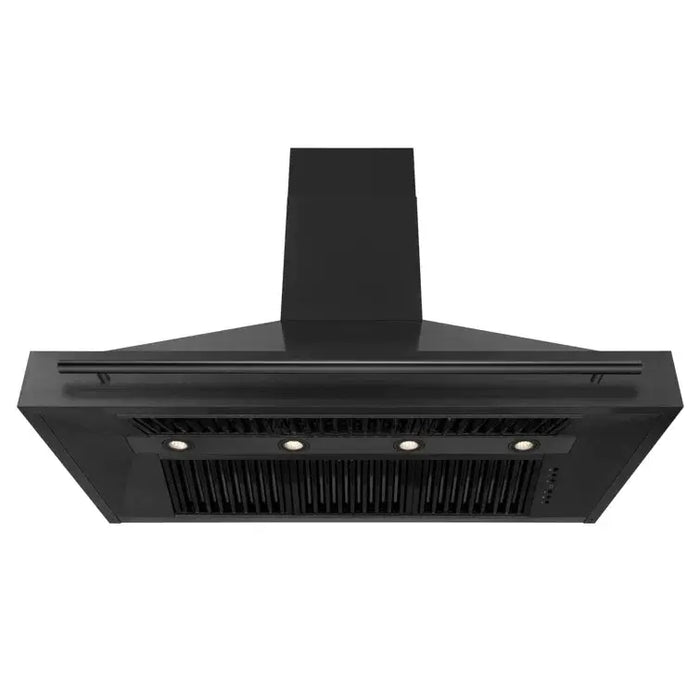 ZLINE 48" Wall Mount Range Hood in Black Stainless Steel with Black Stainless Steel Handle, BS655-48-BS ZLINE