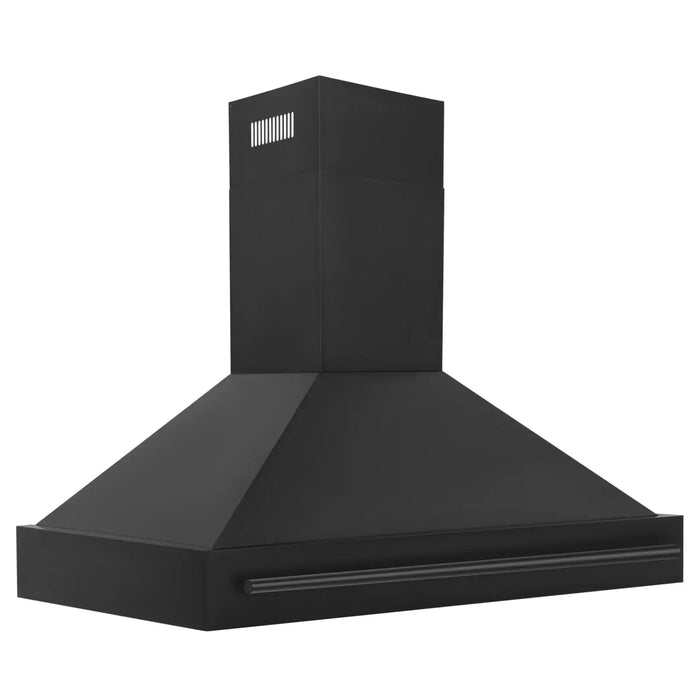 ZLINE 48" Wall Mount Range Hood in Black Stainless Steel with Black Stainless Steel Handle, BS655-48-BS ZLINE