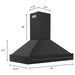 ZLINE 48" Wall Mount Range Hood in Black Stainless Steel with Black Stainless Steel Handle, BS655-48-BS ZLINE