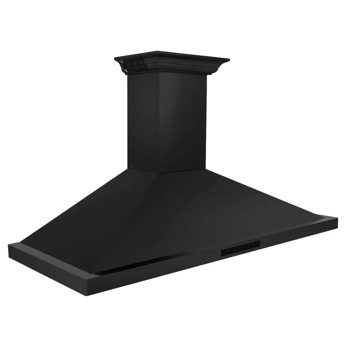 ZLINE 48" Wall Mount Range Hood in Black Stainless Steel with CrownSound™ Speakers, BSKBNCRN-BT-48 ZLINE