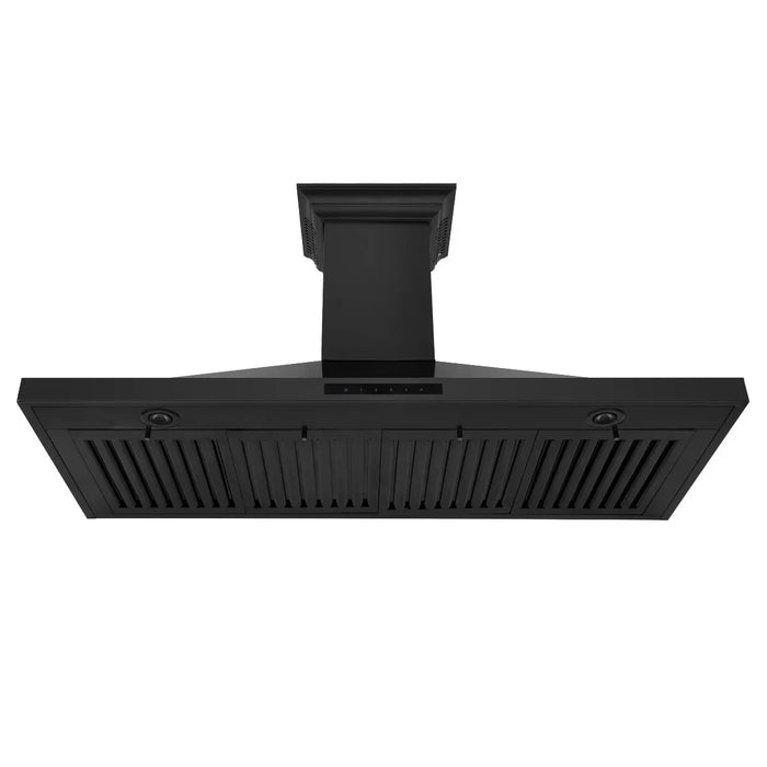 ZLINE 48" Wall Mount Range Hood in Black Stainless Steel with CrownSound™ Speakers, BSKBNCRN-BT-48 ZLINE