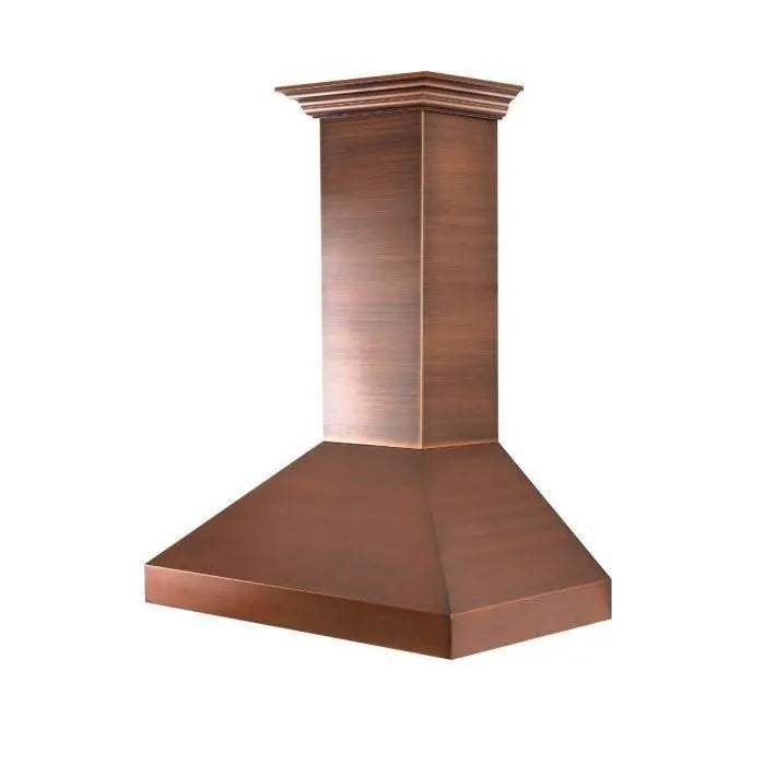 ZLINE 48" Wall Mount Range Hood in Copper with Crown Molding, 8667C-48 ZLINE
