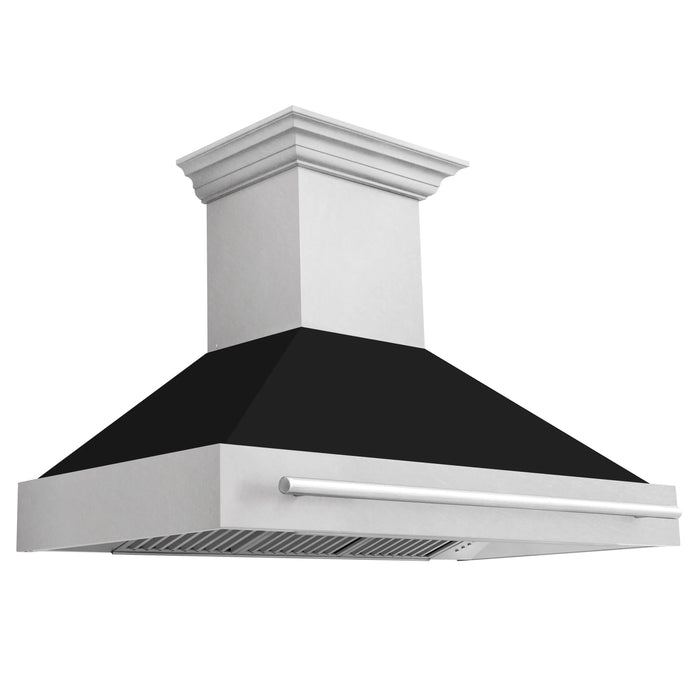 ZLINE 48" Wall Mount Range Hood in DuraSnow® Stainless Steel with Black Matte Shell, 8654SNX-BLM-48 ZLINE Dreamwood Living