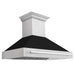 ZLINE 48" Wall Mount Range Hood in DuraSnow® Stainless Steel with Black Matte Shell, 8654SNX-BLM-48 ZLINE Dreamwood Living