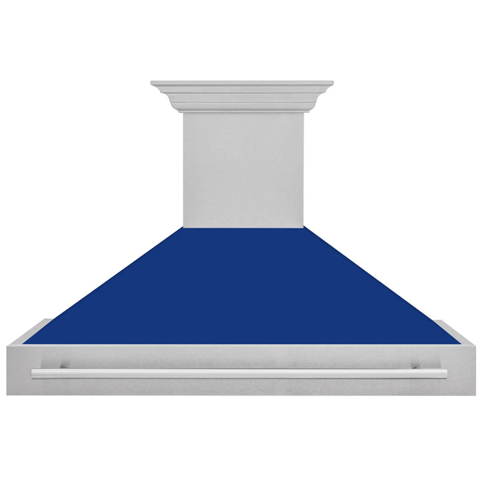 ZLINE 48" Wall Mount Range Hood in DuraSnow® Stainless Steel with Blue Gloss Shell, 8654SNX-BG-48 ZLINE Dreamwood Living
