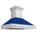 ZLINE 48" Wall Mount Range Hood in DuraSnow® Stainless Steel with Blue Gloss Shell, 8654SNX-BG-48 ZLINE Dreamwood Living