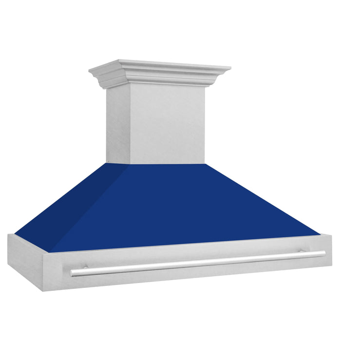 ZLINE 48" Wall Mount Range Hood in DuraSnow® Stainless Steel with Blue Gloss Shell, 8654SNX-BG-48 ZLINE Dreamwood Living