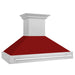 ZLINE 48" Wall Mount Range Hood in DuraSnow® Stainless Steel with Red Gloss Shell, 8654SNX-RG-48 ZLINE Dreamwood Living