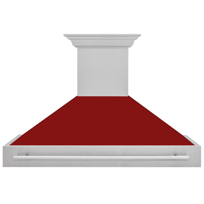 ZLINE 48" Wall Mount Range Hood in DuraSnow® Stainless Steel with Red Gloss Shell, 8654SNX-RG-48 ZLINE Dreamwood Living