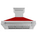 ZLINE 48" Wall Mount Range Hood in DuraSnow® Stainless Steel with Red Gloss Shell, 8654SNX-RG-48 ZLINE Dreamwood Living