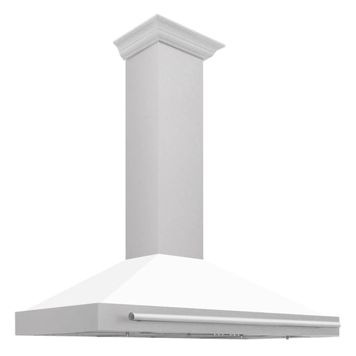 ZLINE 48" Wall Mount Range Hood in DuraSnow® Stainless Steel with White Matte Shell, KB4SNX-WM-48 ZLINE Dreamwood Living