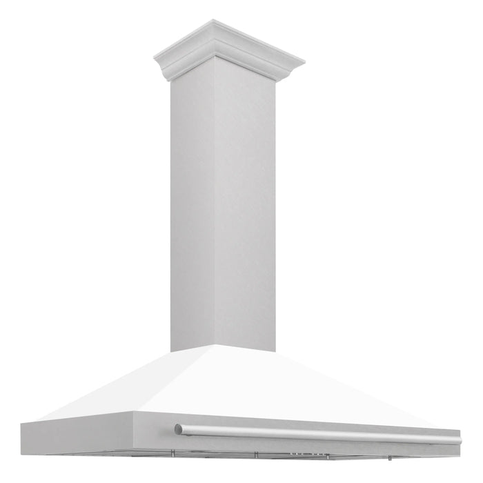 ZLINE 48" Wall Mount Range Hood in DuraSnow® Stainless Steel with White Matte Shell, KB4SNX-WM-48 ZLINE Dreamwood Living