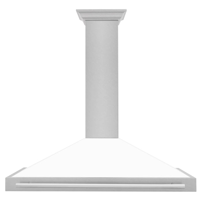 ZLINE 48" Wall Mount Range Hood in DuraSnow® Stainless Steel with White Matte Shell, KB4SNX-WM-48 ZLINE Dreamwood Living