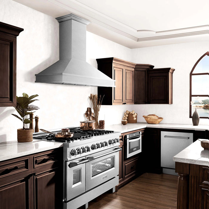 ZLINE 48" Wall Mount Range Hood in DuraSnow® Stainless Steel, 8656S-48 ZLINE Dreamwood Living