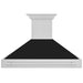 ZLINE 48" Wall Mount Range Hood in Stainless Steel with Black Matte Shell and Stainless Steel Handle, 8654STX-BLM-48 ZLINE Dreamwood Living