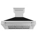 ZLINE 48" Wall Mount Range Hood in Stainless Steel with Black Matte Shell and Stainless Steel Handle, 8654STX-BLM-48 ZLINE Dreamwood Living