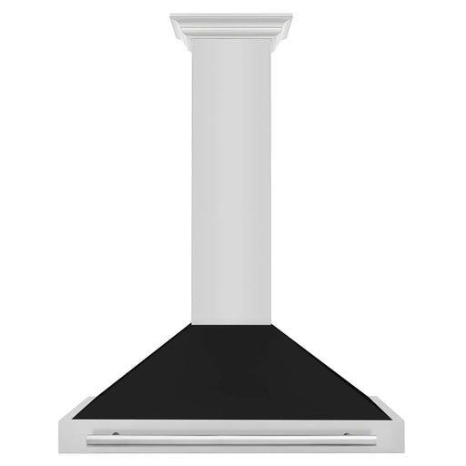 ZLINE 48" Wall Mount Range Hood in Stainless Steel with Black Matte Shell, KB4STX-BLM-48 ZLINE Dreamwood Living