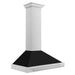 ZLINE 48" Wall Mount Range Hood in Stainless Steel with Black Matte Shell, KB4STX-BLM-48 ZLINE Dreamwood Living