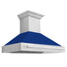 ZLINE 48" Wall Mount Range Hood in Stainless Steel with Blue Gloss Shell, 8654STX-BG-48 ZLINE Dreamwood Living