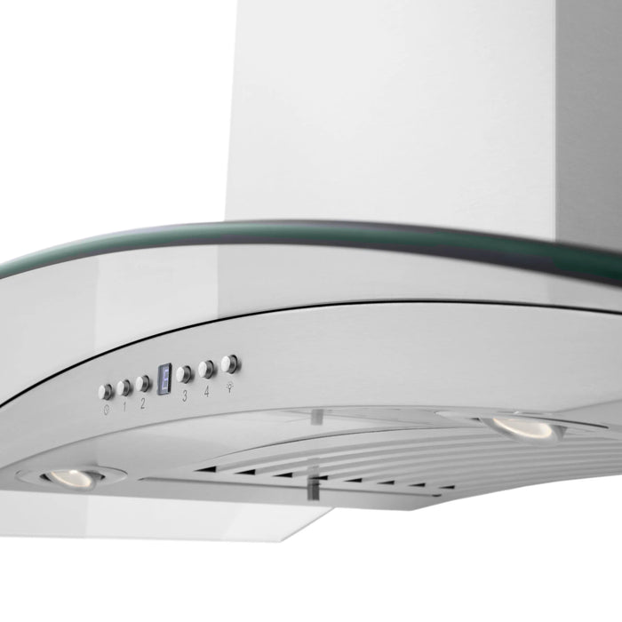 ZLINE 48" Wall Mount Range Hood in Stainless Steel with CrownSound® Built-in Speakers, KL3iCRN-BT-48 ZLINE Dreamwood Living