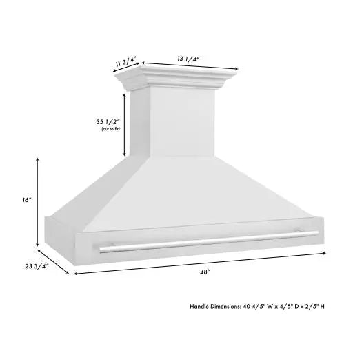 ZLINE 48" Wall Mount Range Hood in Stainless Steel with Stainless Steel Handle, 8654STX-48 ZLINE Dreamwood Living