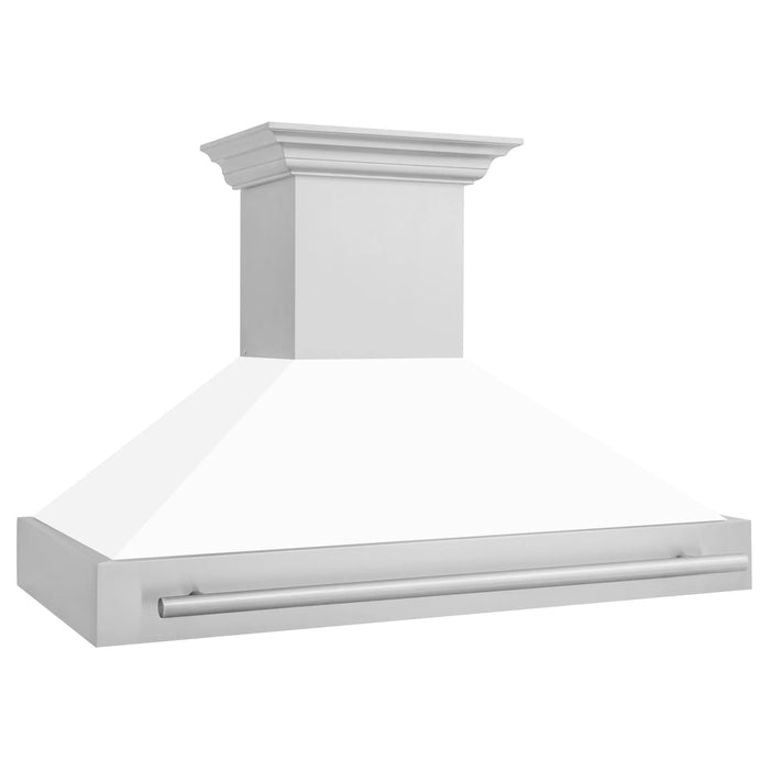 ZLINE 48" Wall Mount Range Hood in Stainless Steel with White Matte Shell, 8654STX-WM-48 ZLINE Dreamwood Living