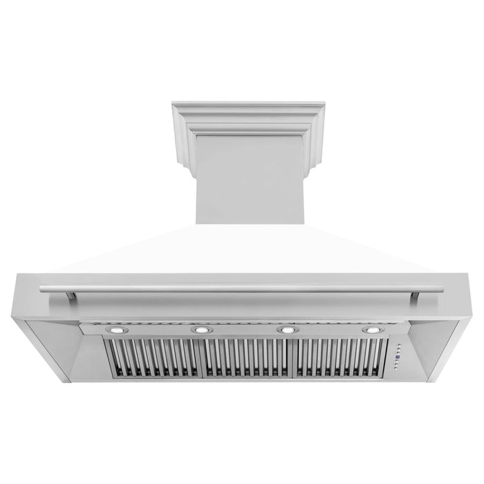 ZLINE 48" Wall Mount Range Hood in Stainless Steel with White Matte Shell, 8654STX-WM-48 ZLINE Dreamwood Living