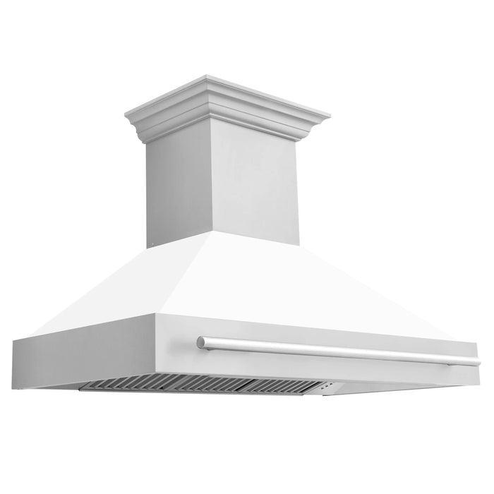 ZLINE 48" Wall Mount Range Hood in Stainless Steel with White Matte Shell, 8654STX-WM-48 ZLINE Dreamwood Living