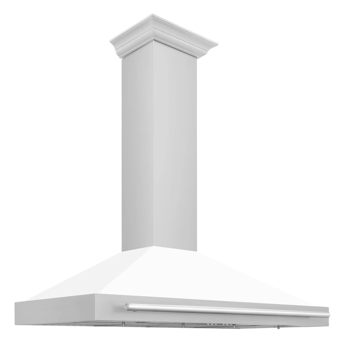 ZLINE 48" Wall Mount Range Hood in Stainless Steel with White Matte Shell, KB4STX-WM-48 ZLINE Dreamwood Living