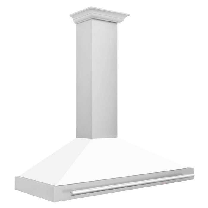 ZLINE 48" Wall Mount Range Hood in Stainless Steel with White Matte Shell, KB4STX-WM-48 ZLINE Dreamwood Living