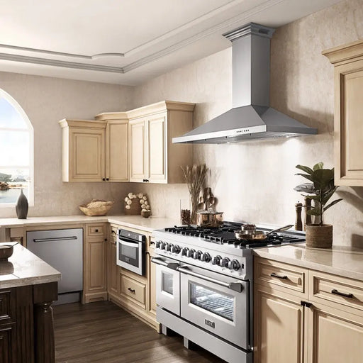 ZLINE 48" Wall Range Hood in Stainless Steel with Built-in CrownSound® Bluetooth Speakers, KL2CRN-BT-48 ZLINE