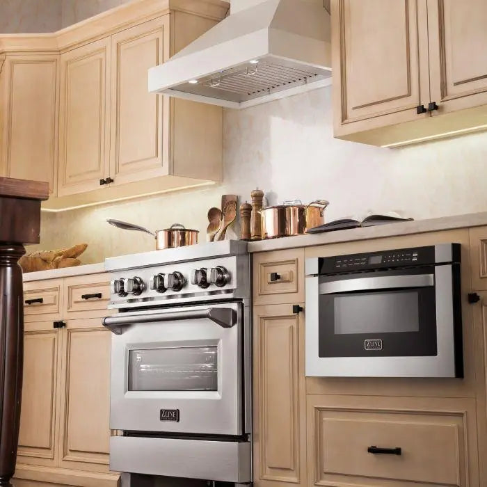 ZLINE 48" Wooden Wall Mount Range Hood in Cottage White, KBTT-48 ZLINE Dreamwood Living