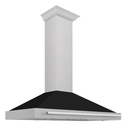 ZLINE 48"Wall Mount Range Hood in DuraSnow® Stainless Steel with Black Matte Shell, KB4SNX-BLM-48 ZLINE