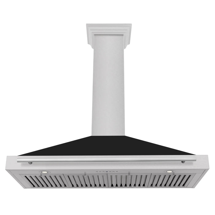 ZLINE 48"Wall Mount Range Hood in DuraSnow® Stainless Steel with Black Matte Shell, KB4SNX-BLM-48 ZLINE