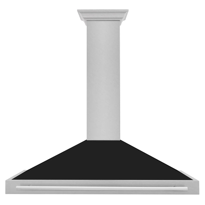 ZLINE 48"Wall Mount Range Hood in DuraSnow® Stainless Steel with Black Matte Shell, KB4SNX-BLM-48 ZLINE