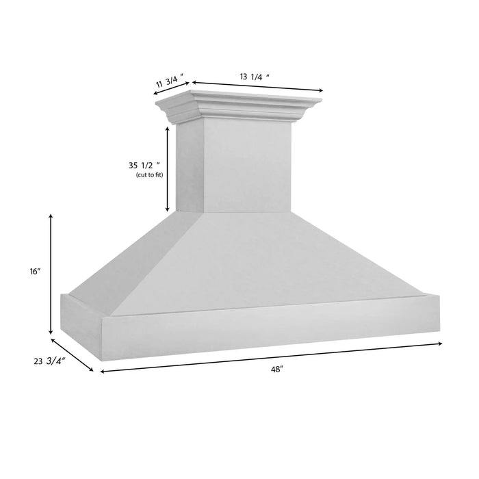 ZLINE 48"Wall Mount Range Hood in DuraSnow® Stainless Steel, 8654SNX-48 ZLINE Dreamwood Living