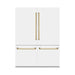 ZLINE 60" Autograph Edition Built-In 4-Door French Door Refrigerator in White Matte with Gold Accents, RBIVZ-WM-60-G ZLINE Dreamwood Living