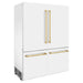 ZLINE 60" Autograph Edition Built-In 4-Door French Door Refrigerator in White Matte with Gold Accents, RBIVZ-WM-60-G ZLINE Dreamwood Living