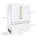 ZLINE 60" Autograph Edition Built-In 4-Door French Door Refrigerator in White Matte with Gold Accents, RBIVZ-WM-60-G ZLINE Dreamwood Living