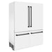 ZLINE 60" Autograph Edition Built-In 4-Door French Door Refrigerator in White Matte with Matte Black Accents, RBIVZ-WM-60-MB ZLINE Dreamwood Living