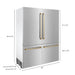 ZLINE 60" Autograph Edition Built-In 4-Door Refrigerator in DuraSnow® Stainless Steel with Gold Accents ZLINE Dreamwood Living