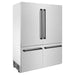 ZLINE 60" Autograph Edition Built-In 4 Door Refrigerator in DuraSnow® Stainless Steel with Matte Black Accents, RBIVZ-SN-60-MB ZLINE Dreamwood Living